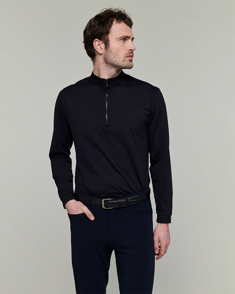 Unisex Albe Long Sleeve Technical Shirt in Black
