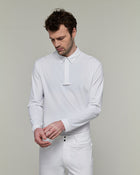 Vitali Long Sleeve Show Polo in White
