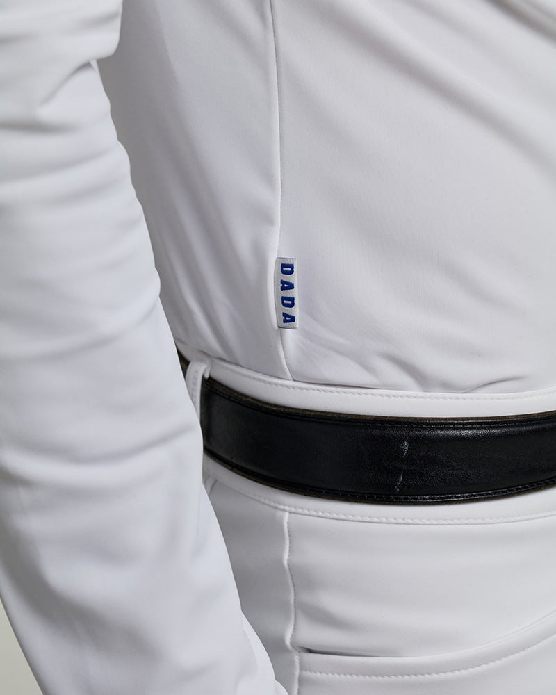 Vitali Long Sleeve Show Polo in White