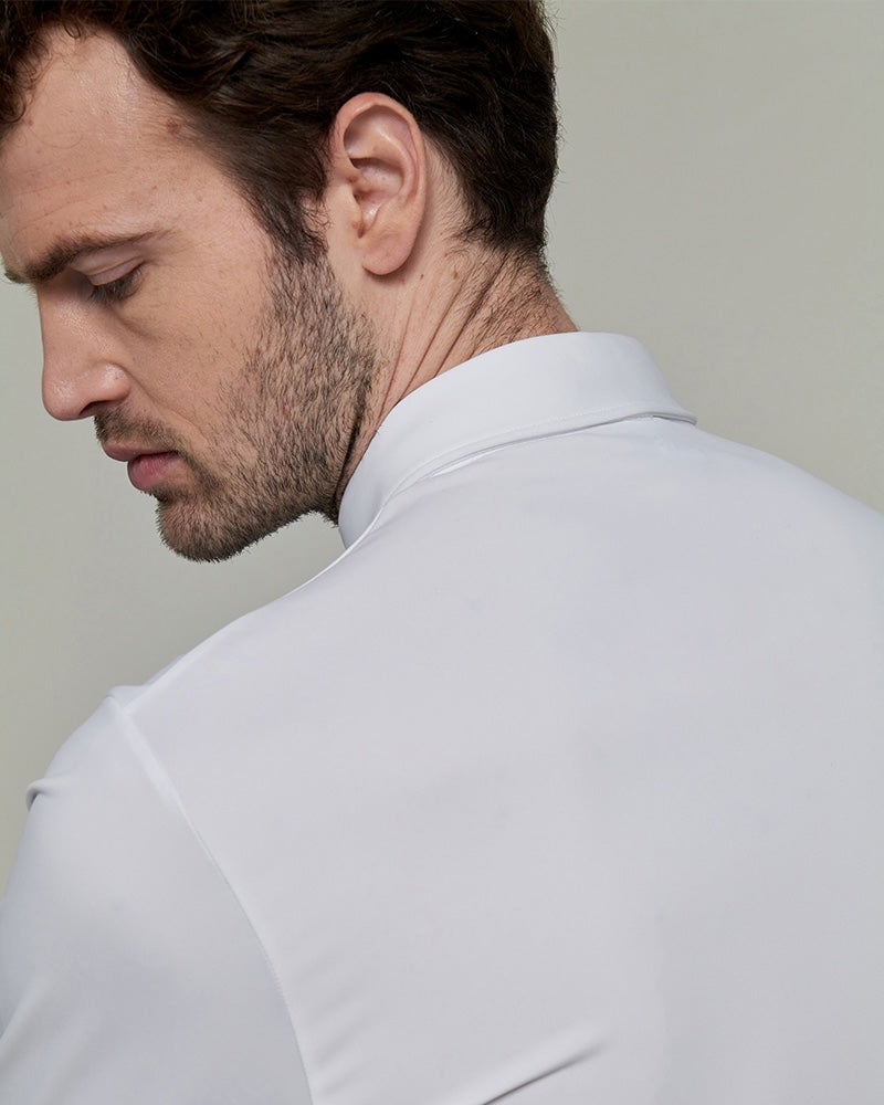 Vitali Long Sleeve Show Polo in White