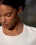 Double Confidence Necklace in 18k White Gold with White Diamonds