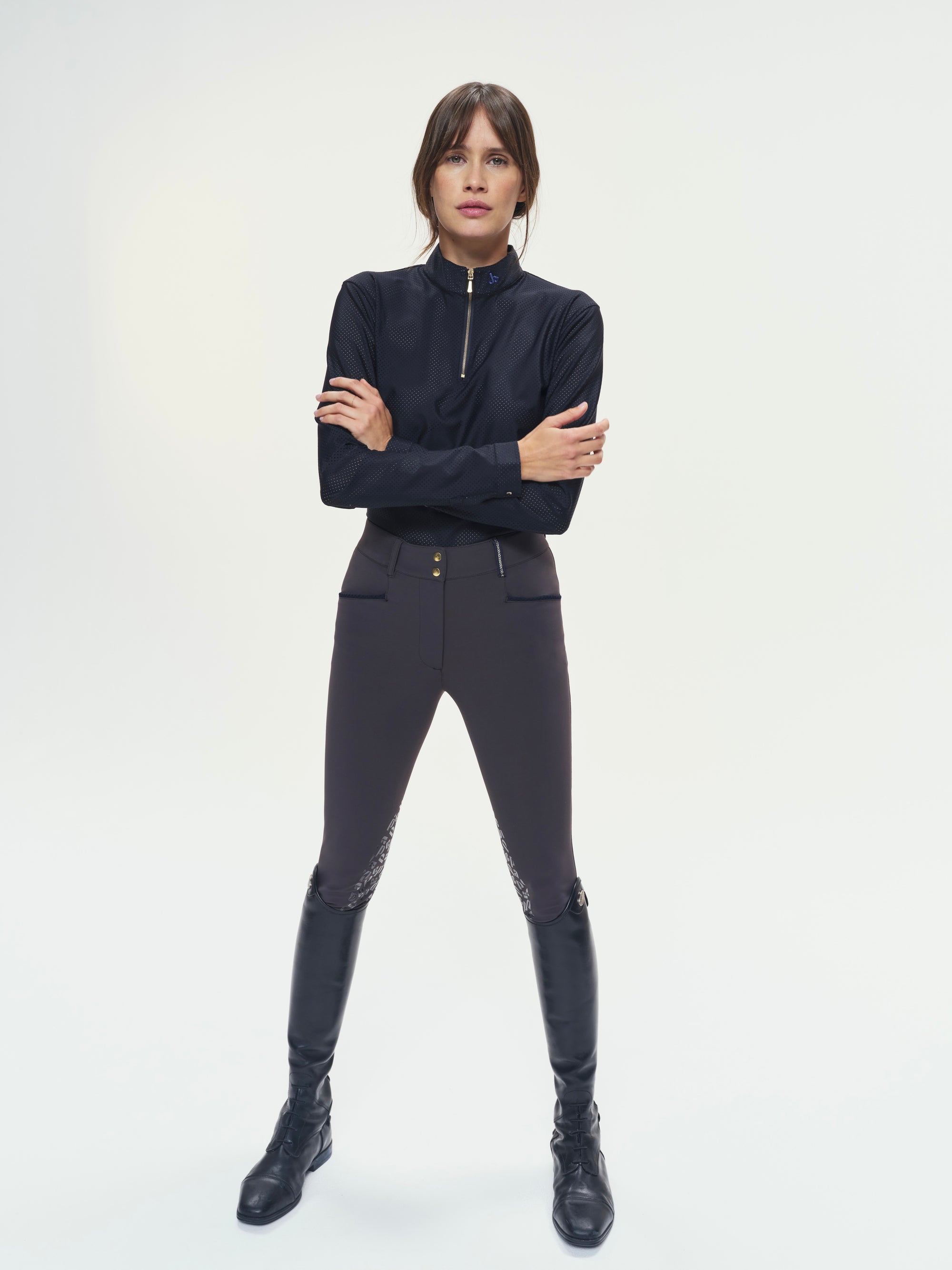 Pablito Long Sleeve Riding Top in Black