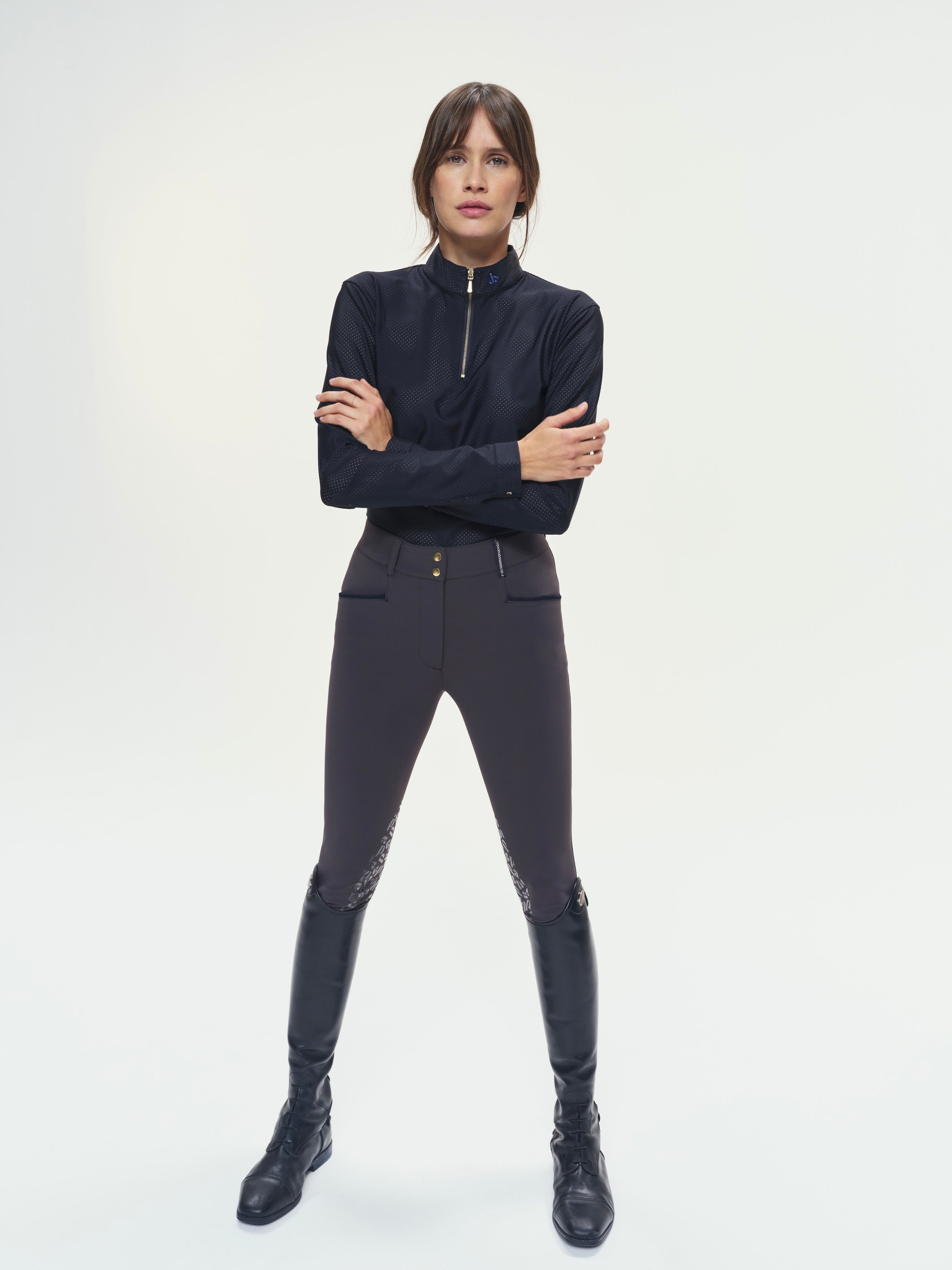 Pablito Long Sleeve Riding Top in Black