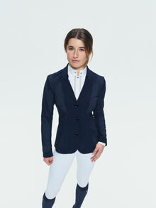 Cadence Perforated Show Jacket in Navy