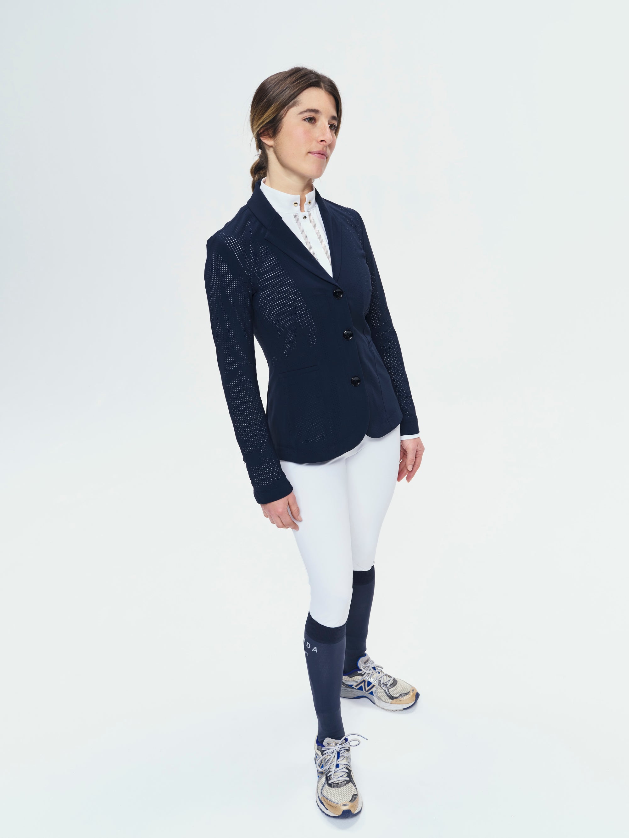 Cadence Perforated Show Jacket in Navy