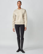 Embroidered Sweatshirt in Tan