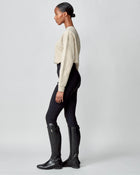 Embroidered Sweatshirt in Tan