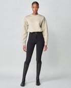 Embroidered Sweatshirt in Tan