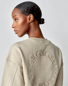 Embroidered Sweatshirt in Tan
