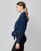 Front Tie Riding Shirt in Navy