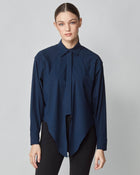 Front Tie Riding Shirt in Navy