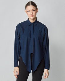 Front Tie Riding Shirt in Navy
