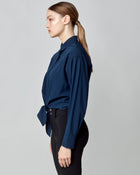 Front Tie Riding Shirt in Navy