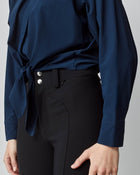 Front Tie Riding Shirt in Navy