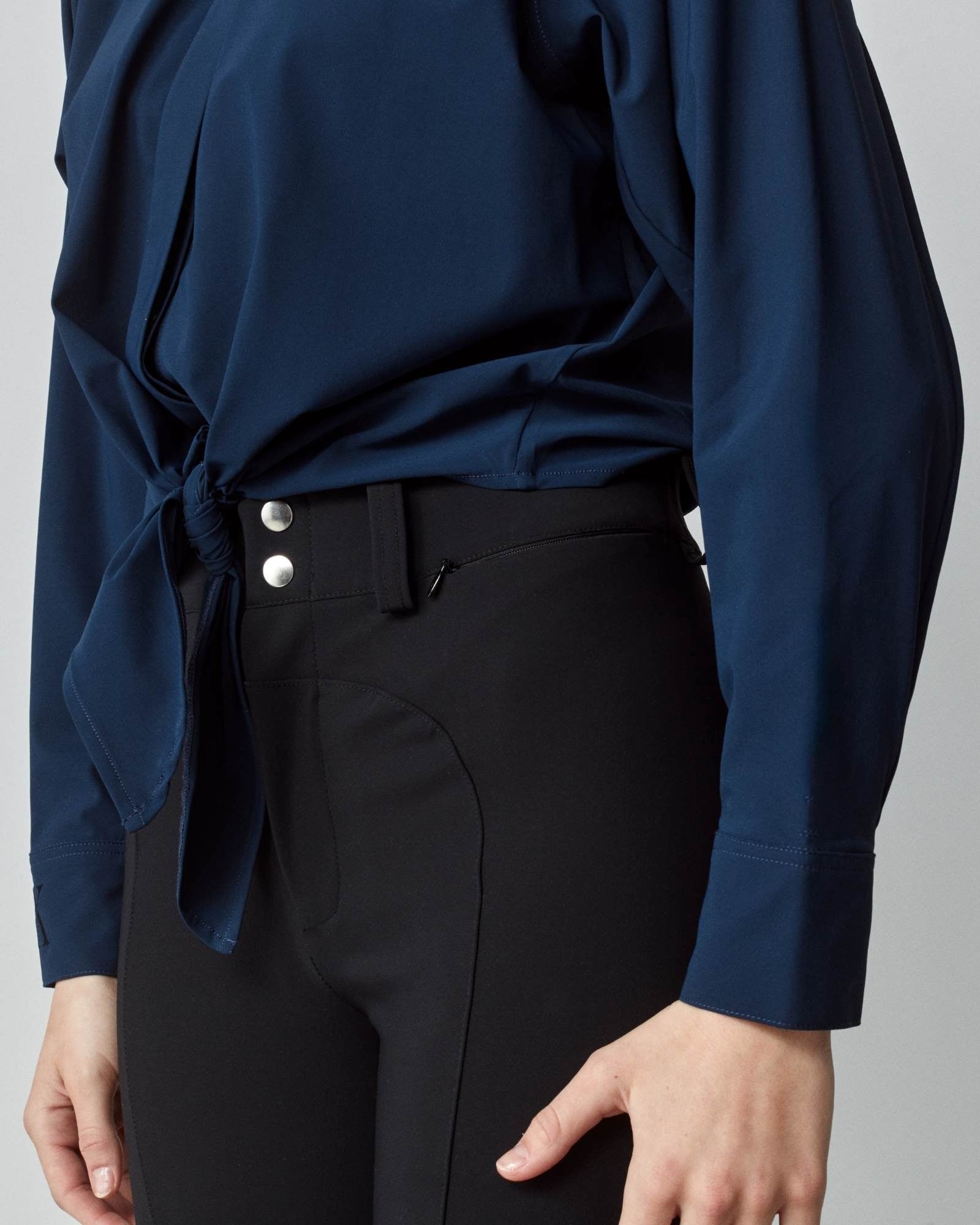 Front Tie Riding Shirt in Navy