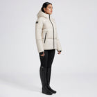 Hooded Goose Down Nylon Parka in Sand