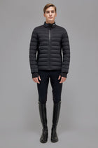Revolution Hooded Nylon Puffer & Tech Knit Jacket in Black