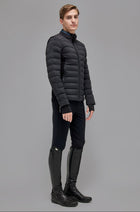 Revolution Hooded Nylon Puffer & Tech Knit Jacket in Black