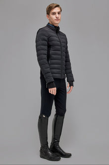 Revolution Hooded Nylon Puffer & Tech Knit Jacket in Black
