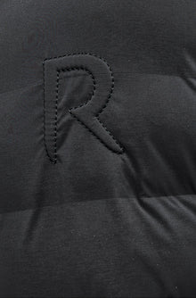 Revolution Hooded Nylon Puffer & Tech Knit Jacket in Black
