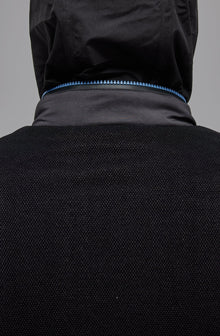 Revolution Hooded Nylon Puffer & Tech Knit Jacket in Black