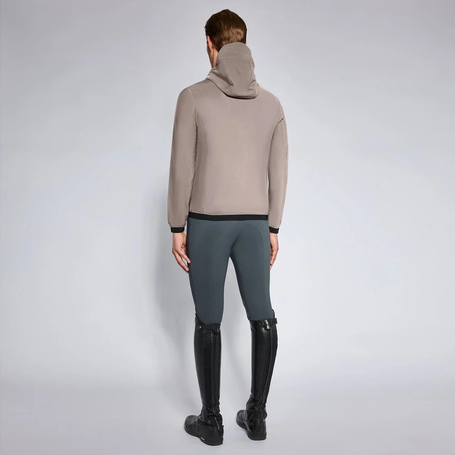 Hooded Jersey Softshell Jacket in Tortora