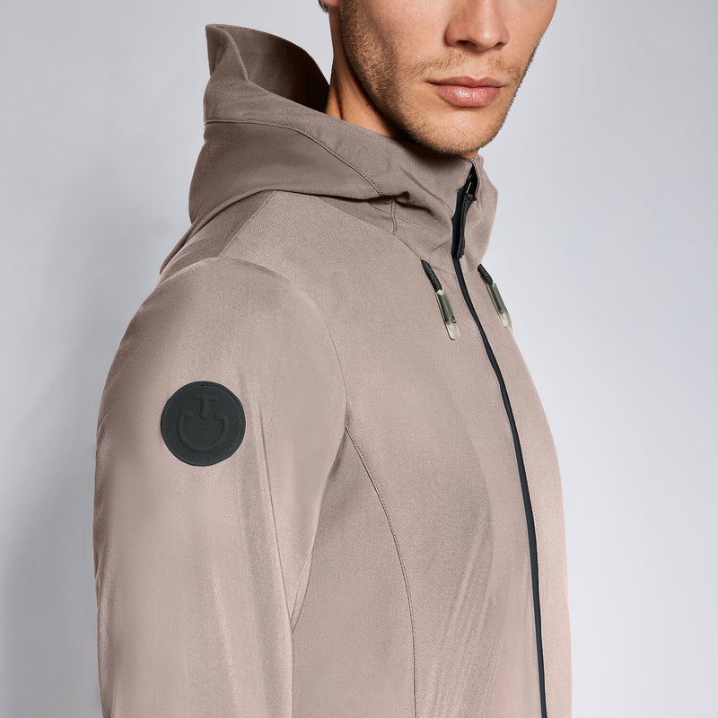 Hooded Jersey Softshell Jacket in Tortora