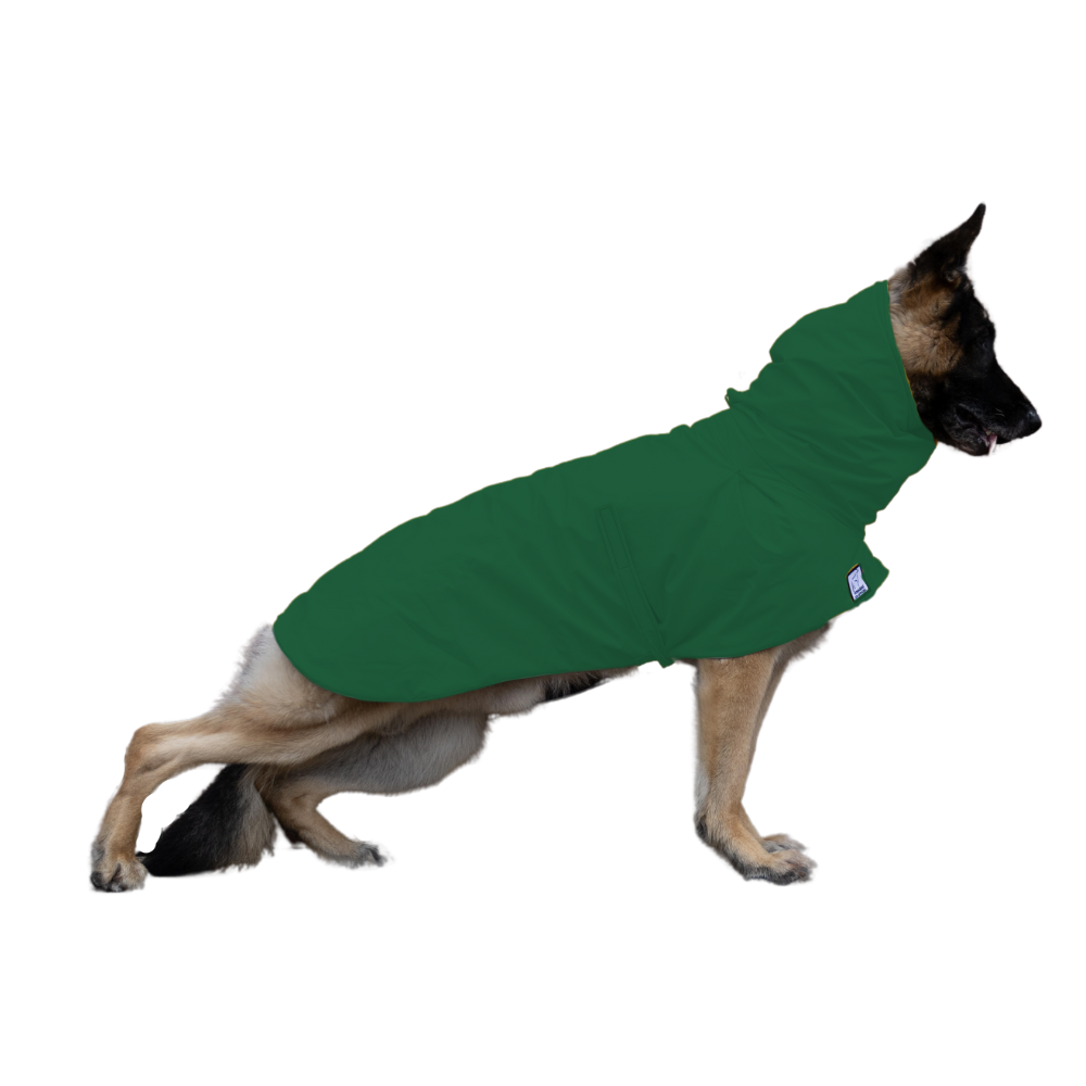 German Shepherd Raincoat in Green