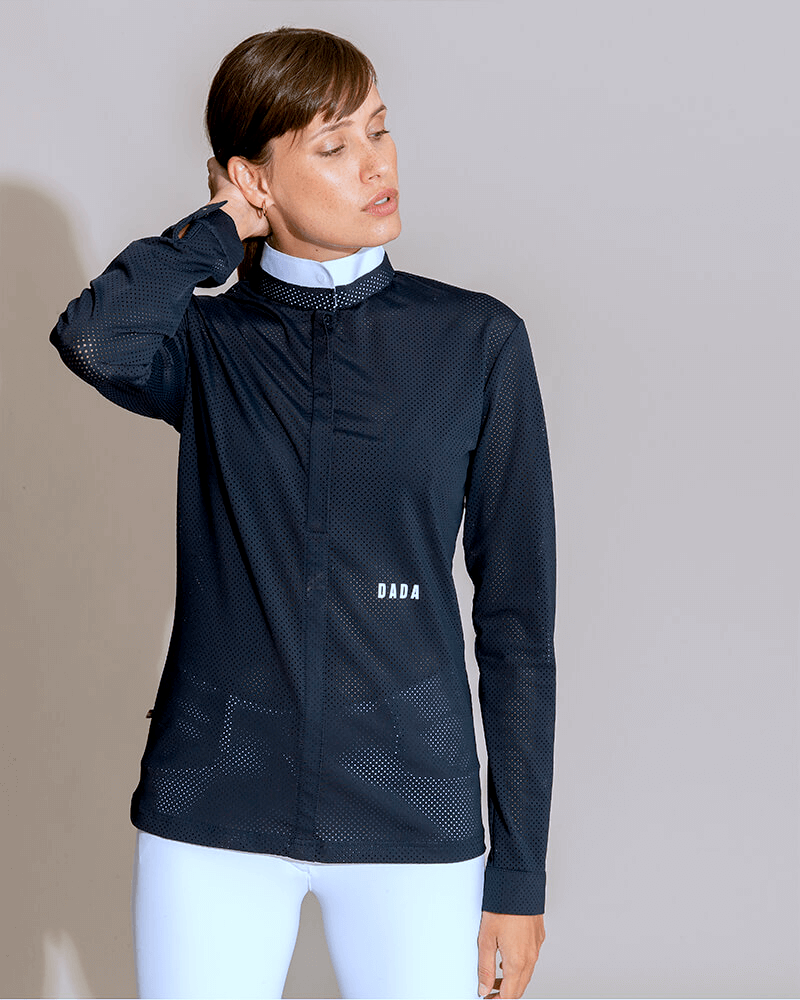Helios Long Sleeve Show Shirt in Marine