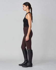 High-Rise Compression Breeches in Dark Brown