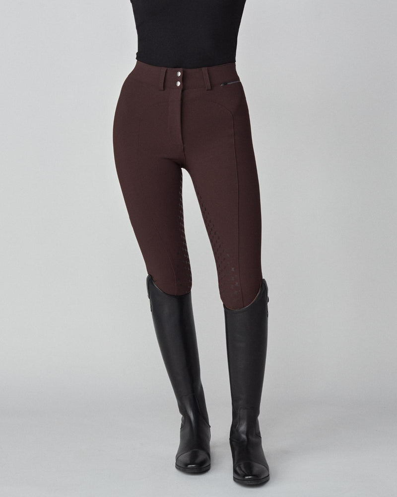 High-Rise Compression Breeches in Dark Brown