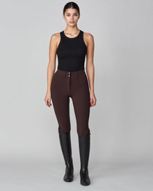 High-Rise Compression Breeches in Dark Brown