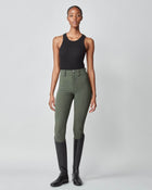 High-Rise Compression Breeches in Green