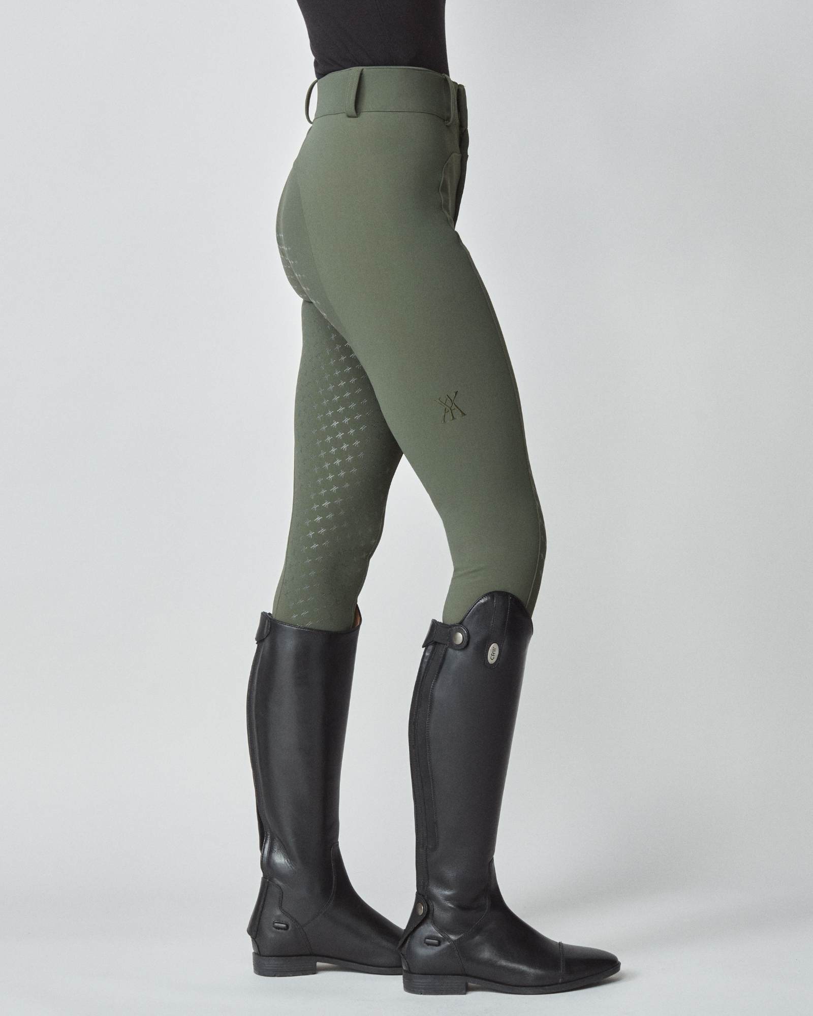 High-Rise Compression Breeches in Green