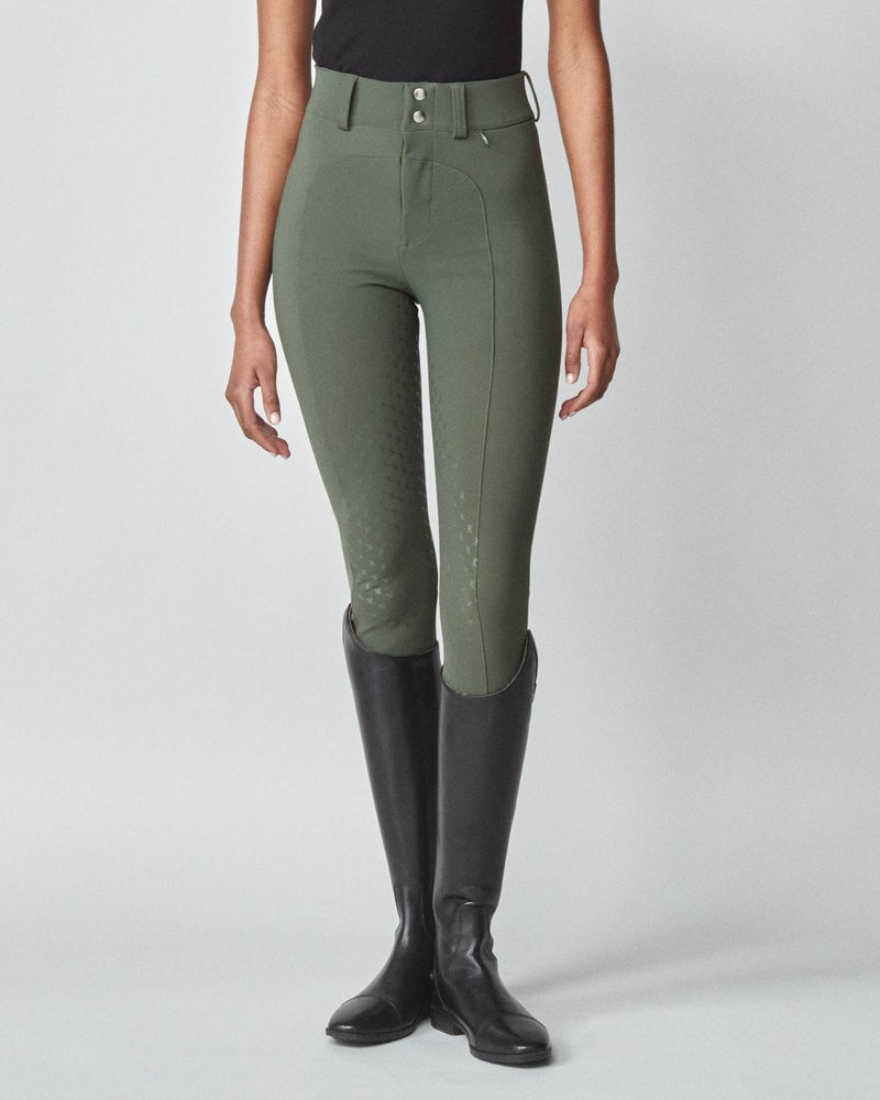 High-Rise Compression Breeches in Green