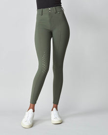 High-Rise Compression Breeches in Green