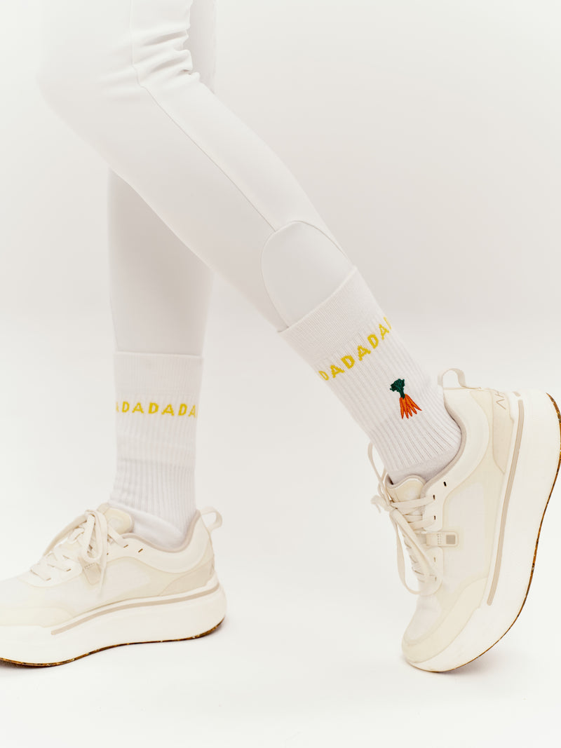 2 Pack Molsy Socks in White & Lemon