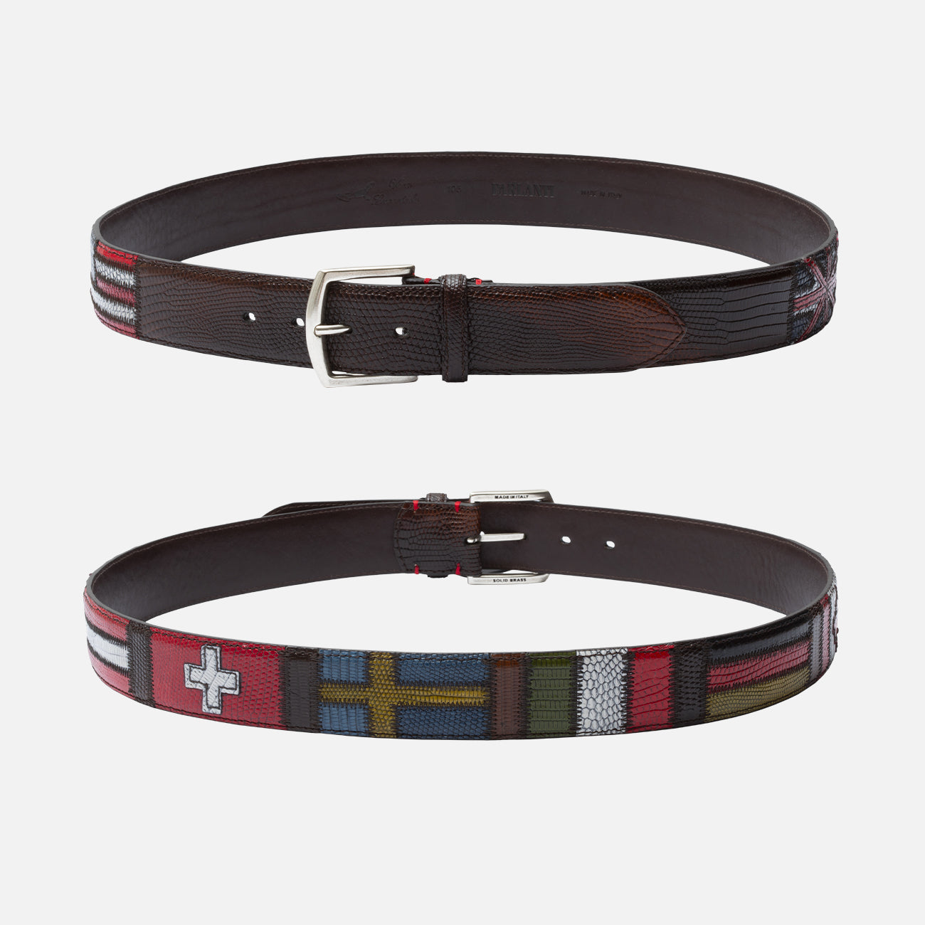 Flags Belt in Brown