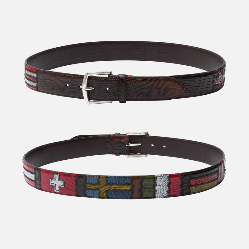 Flags Belt in Brown