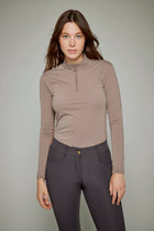 Indie New Long Sleeve Riding Top in Taupe