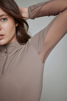 Indie New Long Sleeve Riding Top in Taupe