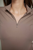 Indie New Long Sleeve Riding Top in Taupe