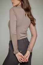 Indie New Long Sleeve Riding Top in Taupe