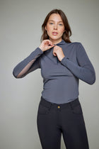Indie New Long Sleeve Riding Top in Grey