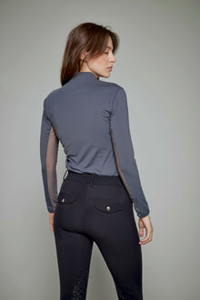 Indie New Long Sleeve Riding Top in Grey