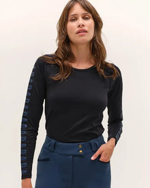 Izzy Long Sleeve Top in Midnight