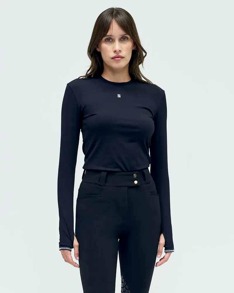 Kira Long Sleeve Top in Black