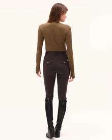 Kira Long Sleeve Top in Bronze Green