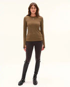 Kira Long Sleeve Top in Bronze Green