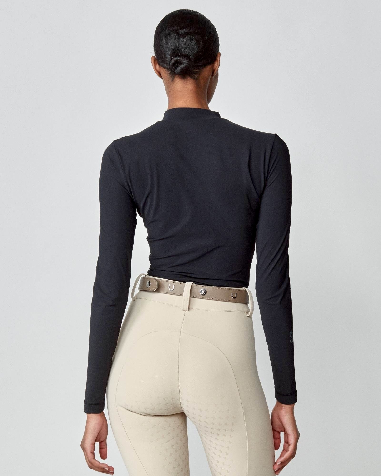 Leather Buckle Belt in Taupe